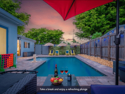 3BR Tropical Getaway | Heated Pool + Arcade + Near Beach