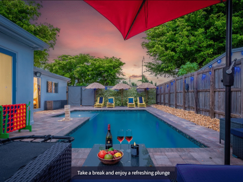 3BR Tropical Getaway | Heated Pool + Arcade + Near Beach