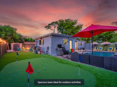 3BR Tropical Getaway | Heated Pool + Arcade + Near Beach